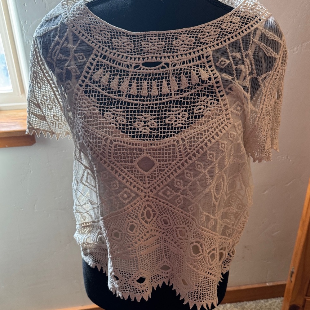 Zara Cream Lace Women's Blouse